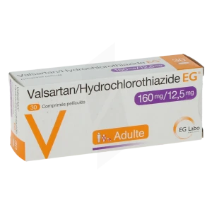 Valsartan/hydrochlorothiazide Eg 160 Mg/12,5 Mg, Comprimé Pelliculé