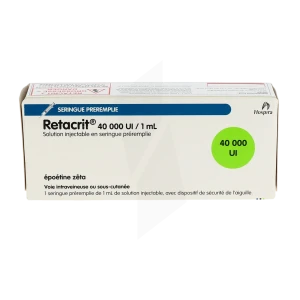 Retacrit 40000 Ui/1 Ml, Solution Injectable En Seringue Préremplie