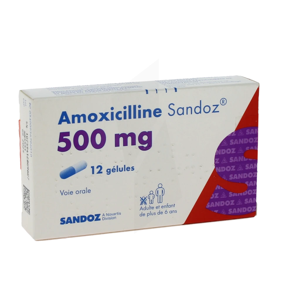 Amoxicilline Sandoz 500 Mg, Gélule