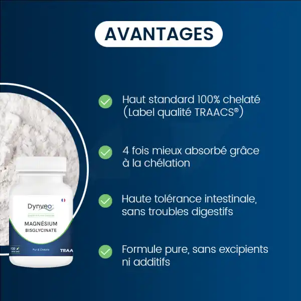 Dynveo Magnesium Bisglycinate Chélaté Traacs® 800mg 60 Gélules
