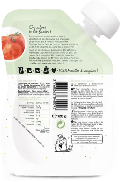 Popote Tomate Bio Gourde/120g