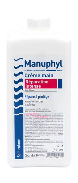 Manuphyl® Réparation Intense Crème Main Réparatrice Et Protectrice Flacon De 1l