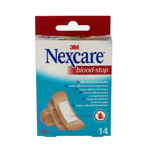 Nexcare Blood-stop Pansements Micro-aérés Avec Compresse Hémostatique Assortis B/14