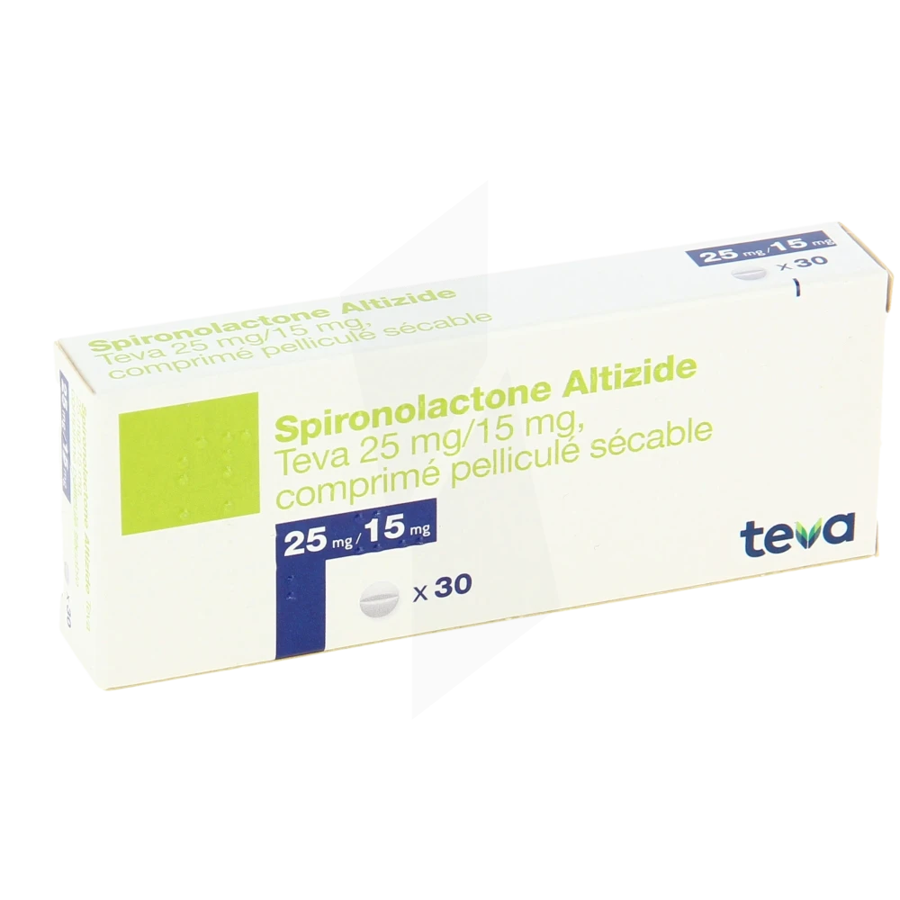 Spironolactone Altizide Teva 25 Mg/15 Mg, Comprimé Pelliculé Sécable