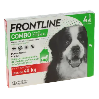 Frontline Combo 402,00 Mg / 361,80 Mg Solution Pour Spot-on Pour Chien Xl, Solution Pour Spot-on à RUMILLY