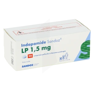 Indapamide Sandoz Lp 1,5 Mg, Comprimé Pelliculé à Libération Prolongée