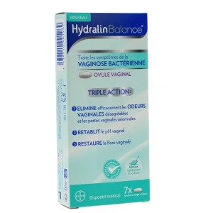 Hydralin Balance Ov Vaginal Triple Action Vaginose Bactérienne Boîte De 7