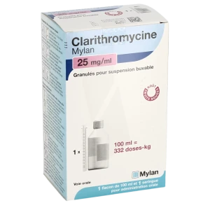 Clarithromycine Viatris 25 Mg/ml, Granulés Pour Suspension Buvable