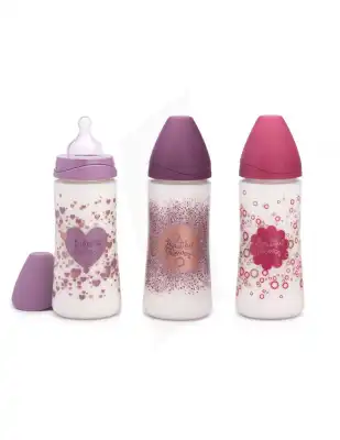 Suavinex Biberon Tétine 3 Vitesses Silicone Couture Rose 360ml à BOURG-SAINT-MAURICE