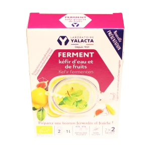 Yalacta Ferments Pour Kéfir D'eau Et De Fruits Bio 2 Sachets/4g