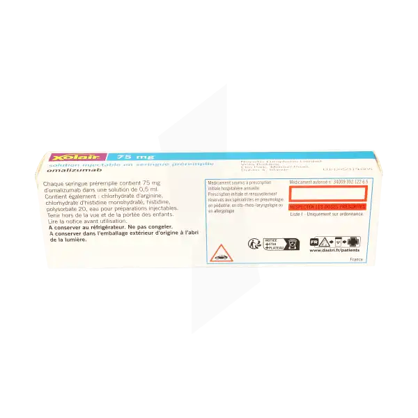 Xolair 75 Mg, Solution Injectable En Seringue Préremplie