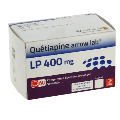 Quetiapine Arrow Lab Lp 400 Mg, Comprimé à Libération Prolongée à Casteljaloux