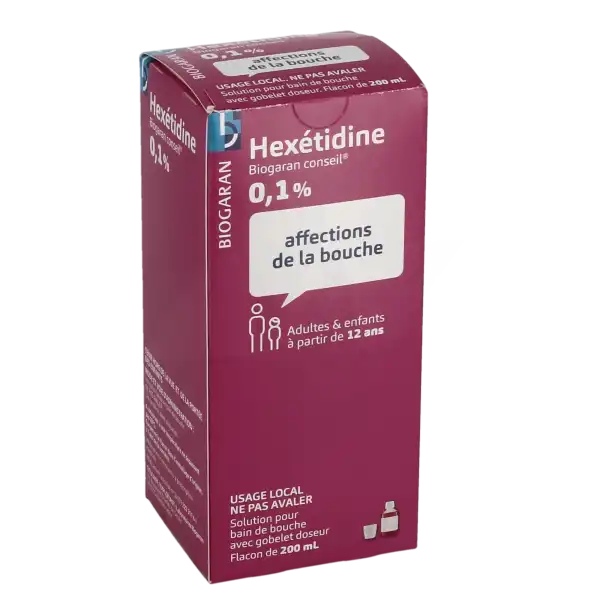 Hexetidine Biogaran Conseil 0,1 %, Solution Pour Bain De Bouche