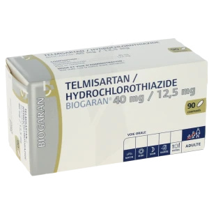 Telmisartan/hydrochlorothiazide Biogaran 40 Mg/12,5 Mg, Comprimé