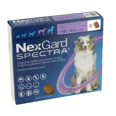 Nexgard Spectra 75 Mg/ 15 Mg Comprime A Croquer Pour Chiens 15 - 30 Kg, Comprimé à Croquer à RUMILLY