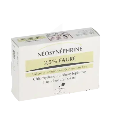 NEOSYNEPHRINE 2,5 % FAURE, collyre en solution en récipient unidose