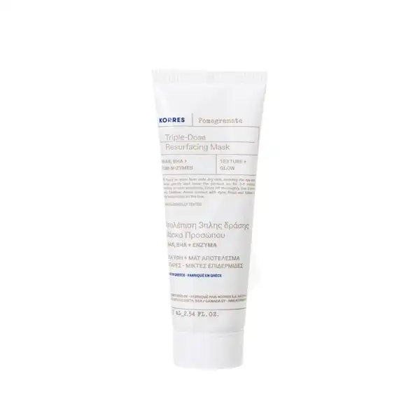 Korres Masque Resurfaçant Aha Et Enzymes Grenade 75ml (peaux Mixtes)