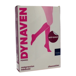 Sigvaris Dynaven Semi-opaque Chaussette Classe 2 Femme Noir Normal S+