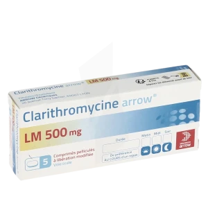 Clarithromycine Arrow 500 Mg, Comprimé Pelliculé à Libération Modifiée