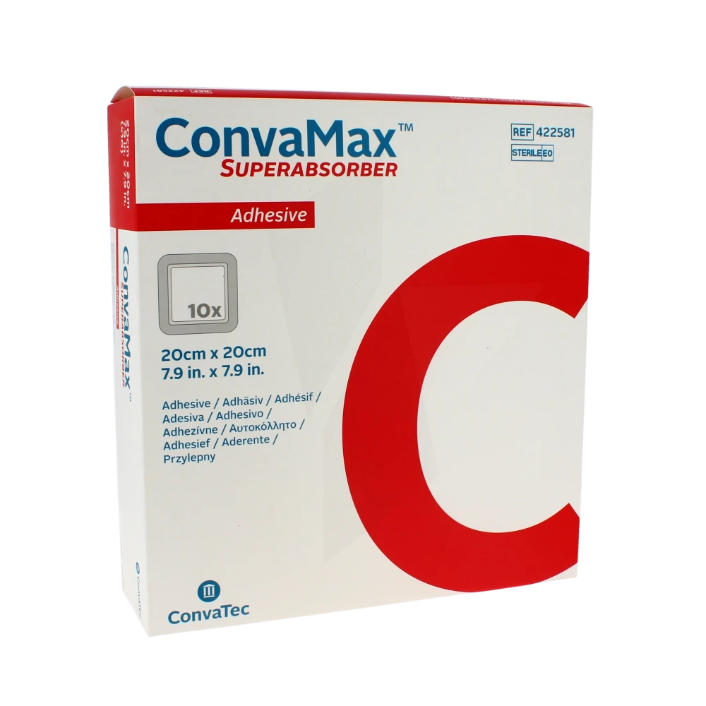 Convamax Pans Hydroc Adh Sté 20x20cm B/10