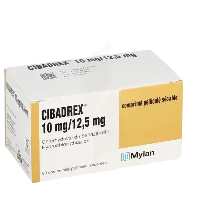 Cibadrex 10 Mg/12,5 Mg, Comprimé Pelliculé Sécable à Ris-Orangis