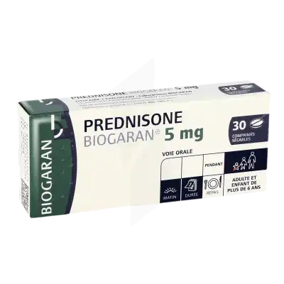 Prednisone Biogaran 5 Mg, Comprimé Sécable à Blere