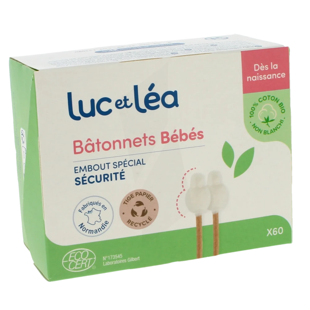 Luc Et Lea Bâtonnet Ouaté Tige Papier Bébé B/200