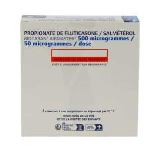 Propionate De Fluticasone/salmeterol Biogaran Airmaster 500 Microgrammes/ 50 Microgrammes/dose, Poudre Pour Inhalation En Récipient Uni