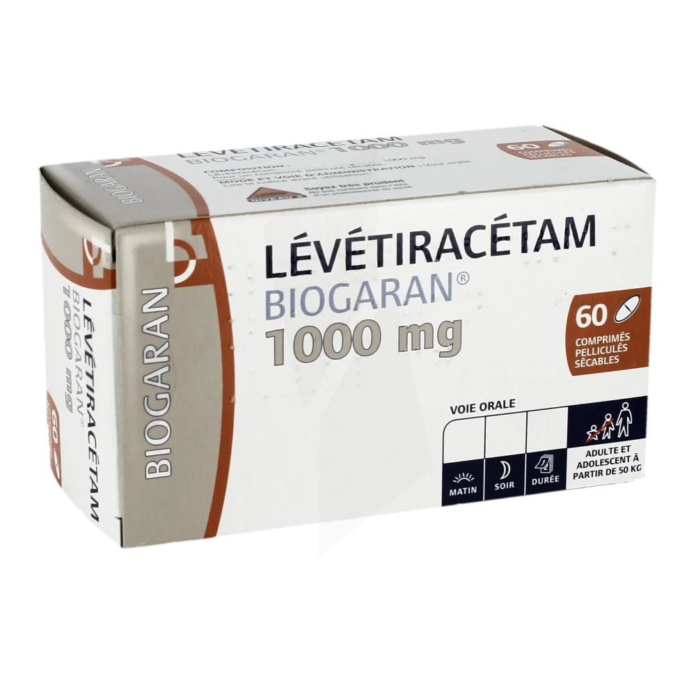 Levetiracetam Biogaran 1000 Mg, Comprimé Pelliculé Sécable