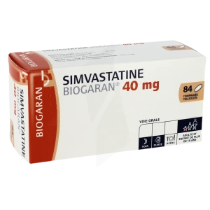 Simvastatine Biogaran 40 Mg, Comprimé Pelliculé