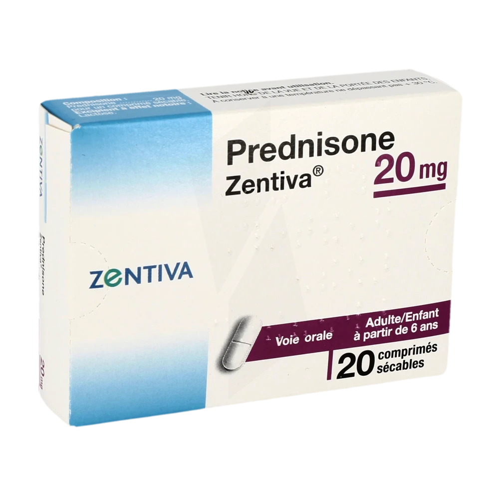 Prednisone Zentiva 20 Mg, Comprimé Sécable