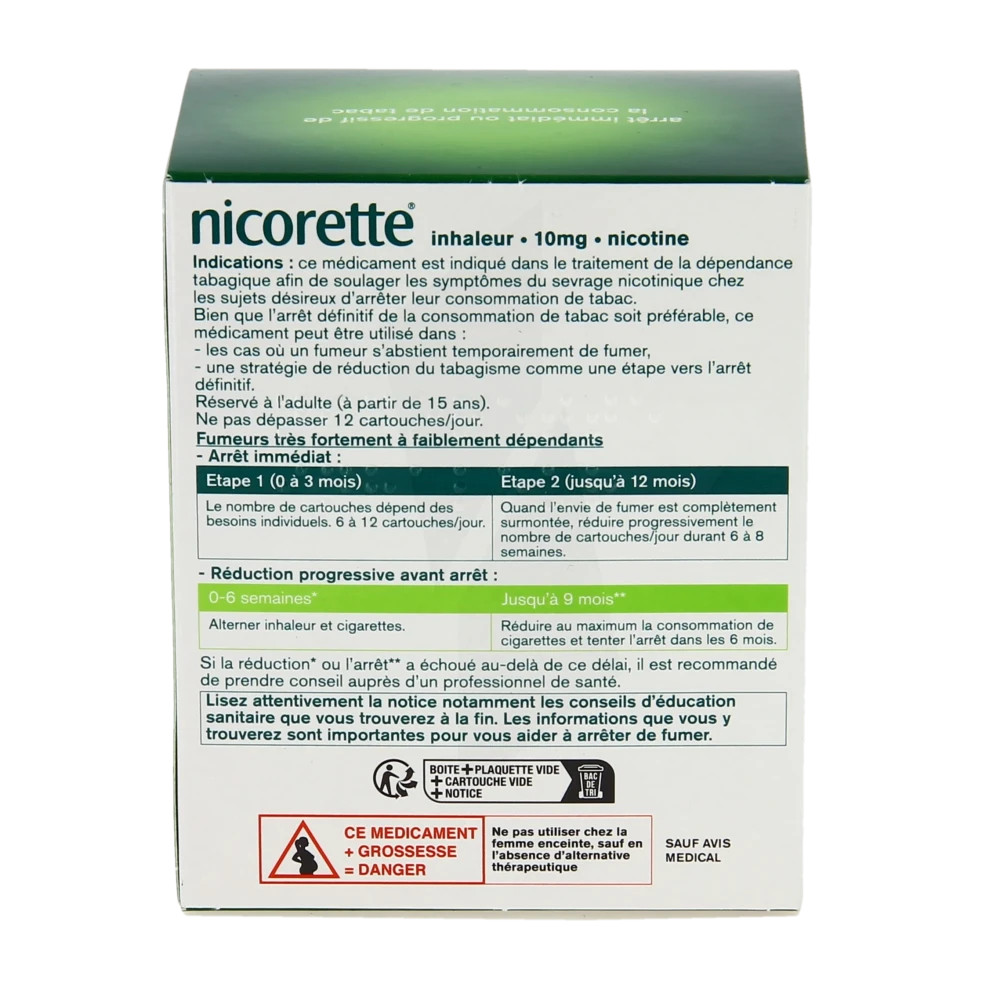 Pharmacie Carré Sénart - Médicament Nicorette Inhaleur 10 Mg ...