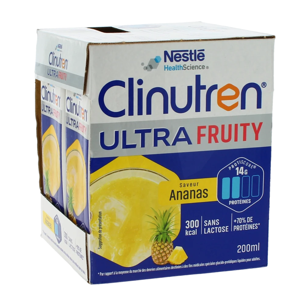 Clinutren Ultra Fruity Nutriment Ananas 4 Briquettes De 200 Ml