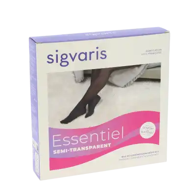 Sigvaris Essentiel Semi-transparent Collant  Femme Classe 2 Noir Medium Long à Beaujeu-Saint-Vallier-Pierrejux-et-Quitteur