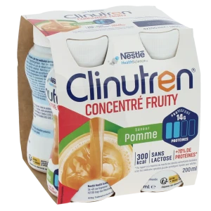 Clinutren Concentré Fruity Nutriment Pomme 4 Bouteilles/200ml