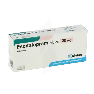 Escitalopram Viatris 20 Mg, Comprimé Pelliculé Sécable à Lherm
