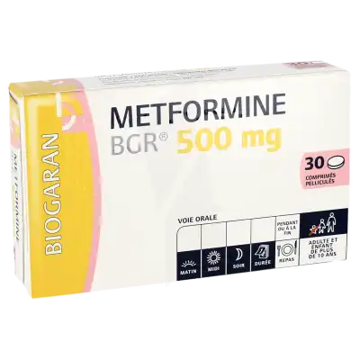 Metformine Bgr 500 Mg, Comprimé Pelliculé à Bordeaux