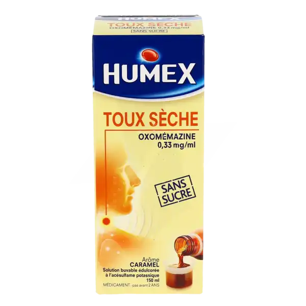 Humex Toux Seche Oxomemazine 0,33 Mg/ml Sans Sucre, Solution Buvable édulcorée à L'acésulfame Potassique