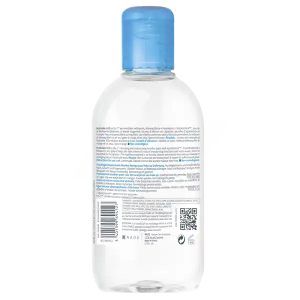 Bioderma Hydrabio H2o Eau Micellaire Nettoyante Démaquillante Hydratante 250ml