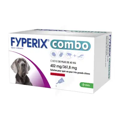 Fyperix Combo 402 Mg/361,8 Mg Solution Pour Spot-on TrÈs Grand Chien 3pipettes/4,02ml à Nice