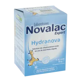 Novalac Hydranova Poudre Pour Solution Buvable De Réhydratation 10 Sachets/6,5g à Les Eglisottes et Chalaure