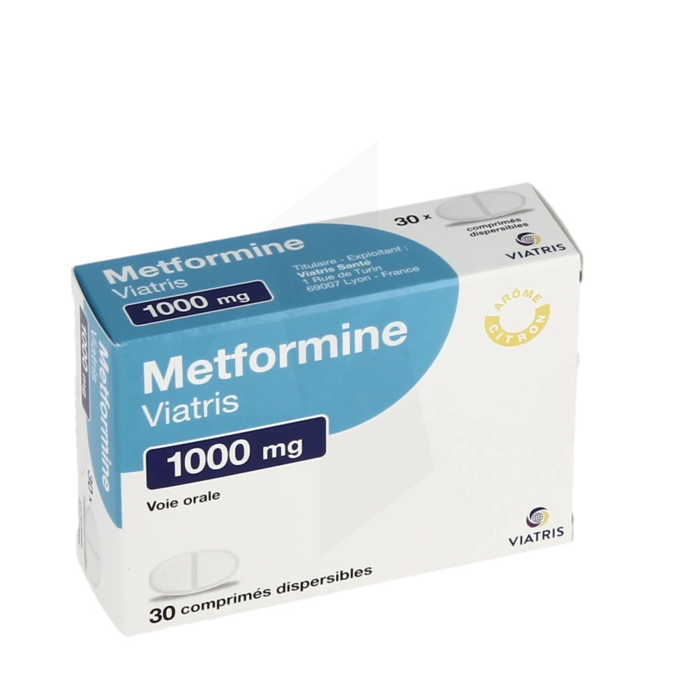 Metformine Viatris 1000 Mg, Comprimé Dispersible