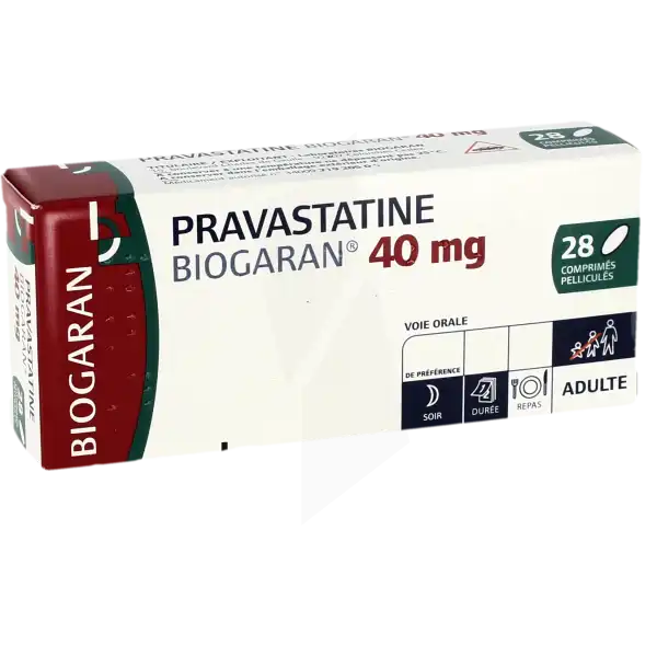 Pravastatine Biogaran 40 Mg, Comprimé Pelliculé