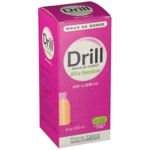 Drill Alfa-amylase 200 U Ceip/ml Sirop Maux De Gorge Fl/200ml