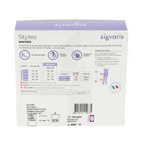 Sigvaris Styles Motifs Plumetis Chaussette Classe 2 Femme Noir Normal S