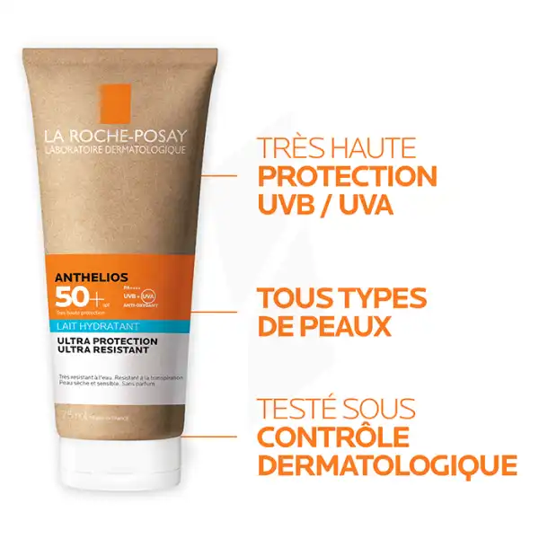 La Roche Posay Anthelios Crème Solaire En Lait Hydratant Corps Spf50+ Sans Parfum Tube/75ml