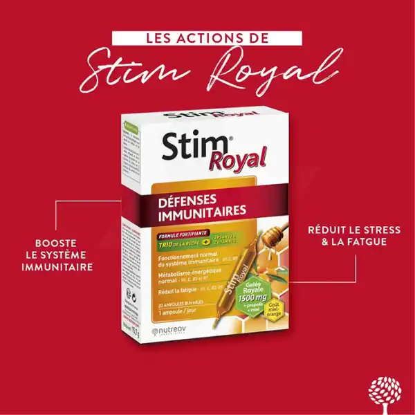 Nutreov Stim Royal Défenses Immunitaires Solution Buvable 2b/20 Ampoules/10ml