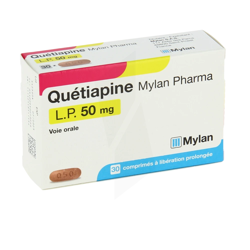 Quetiapine Viatris Lp 50 Mg, Comprimé à Libération Prolongée