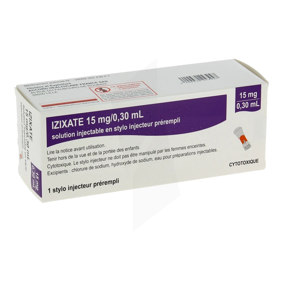 Izixate 15 Mg/0,30 Ml, Solution Injectable En Stylo Injecteur Prérempli