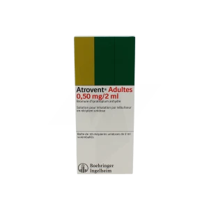 Atrovent Adultes 0,5 Mg/2 Ml, Solution Pour Inhalation Par Nébuliseur En Récipient Unidose